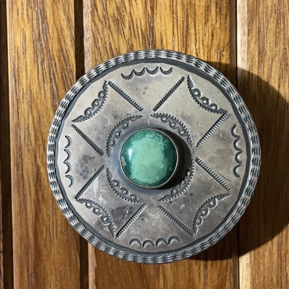 Navajo Sterling Silver Belt Buckle - Picture 1 of 4